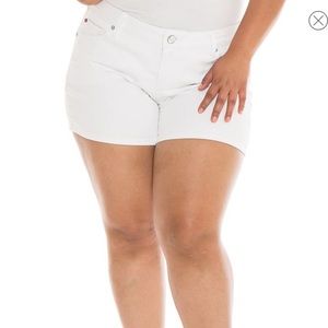 Plus Size Slink White Shorts